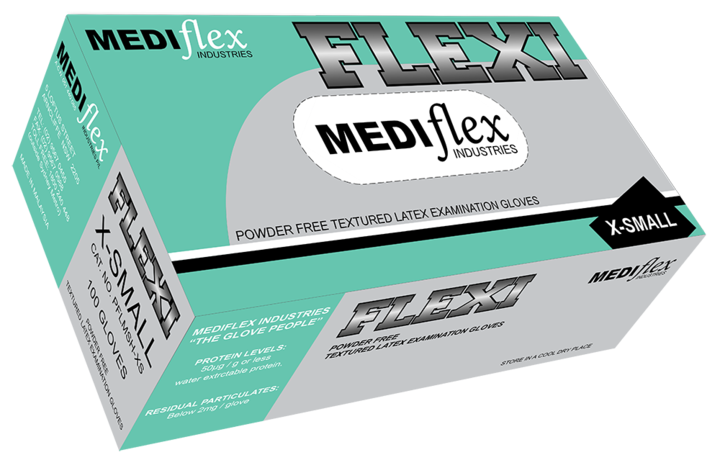 Gloves Latex Powder-Free Flexi Exam Xtra Small 100x10/ctn